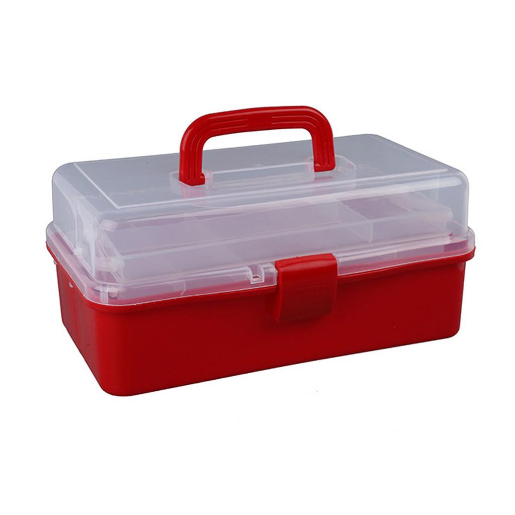 Tool Storage Box with Handle Three Layer Container Household Storage for Screw Parts Crafts Sundries Organization