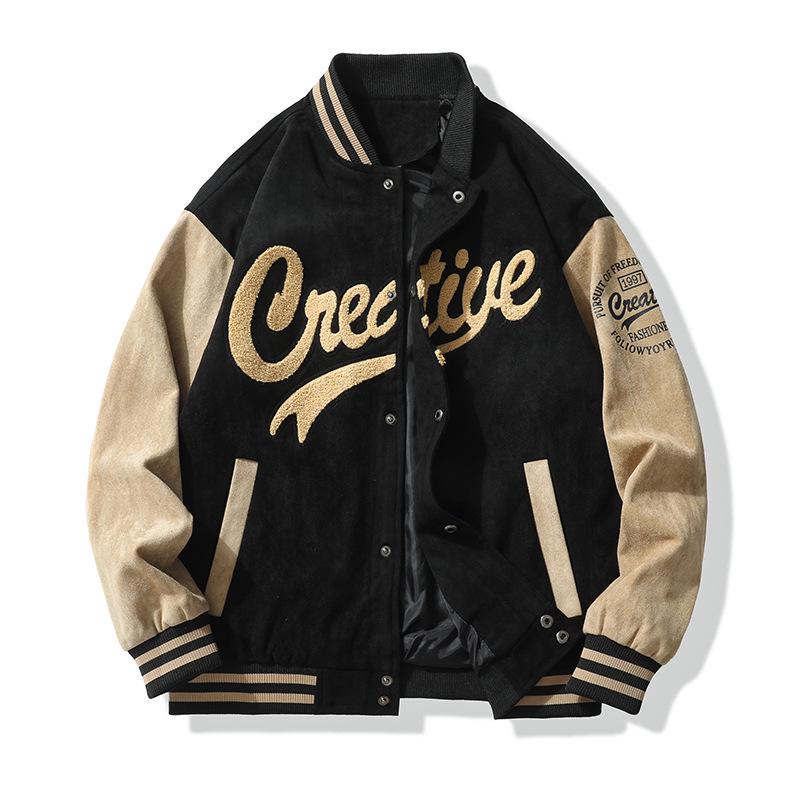 Męska Oversizowa Kurtka Baseballowa Casual - Modny Styl Jesienno-Zimowy