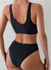 European & American Sexy Ruffle Trim Triangle Bikini Swimwear