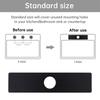 Black Silver 1 or 3 Hole Long Rectangle Faucet Cover Plate Escutcheon for Bathroom Kitchen Vanity Sink