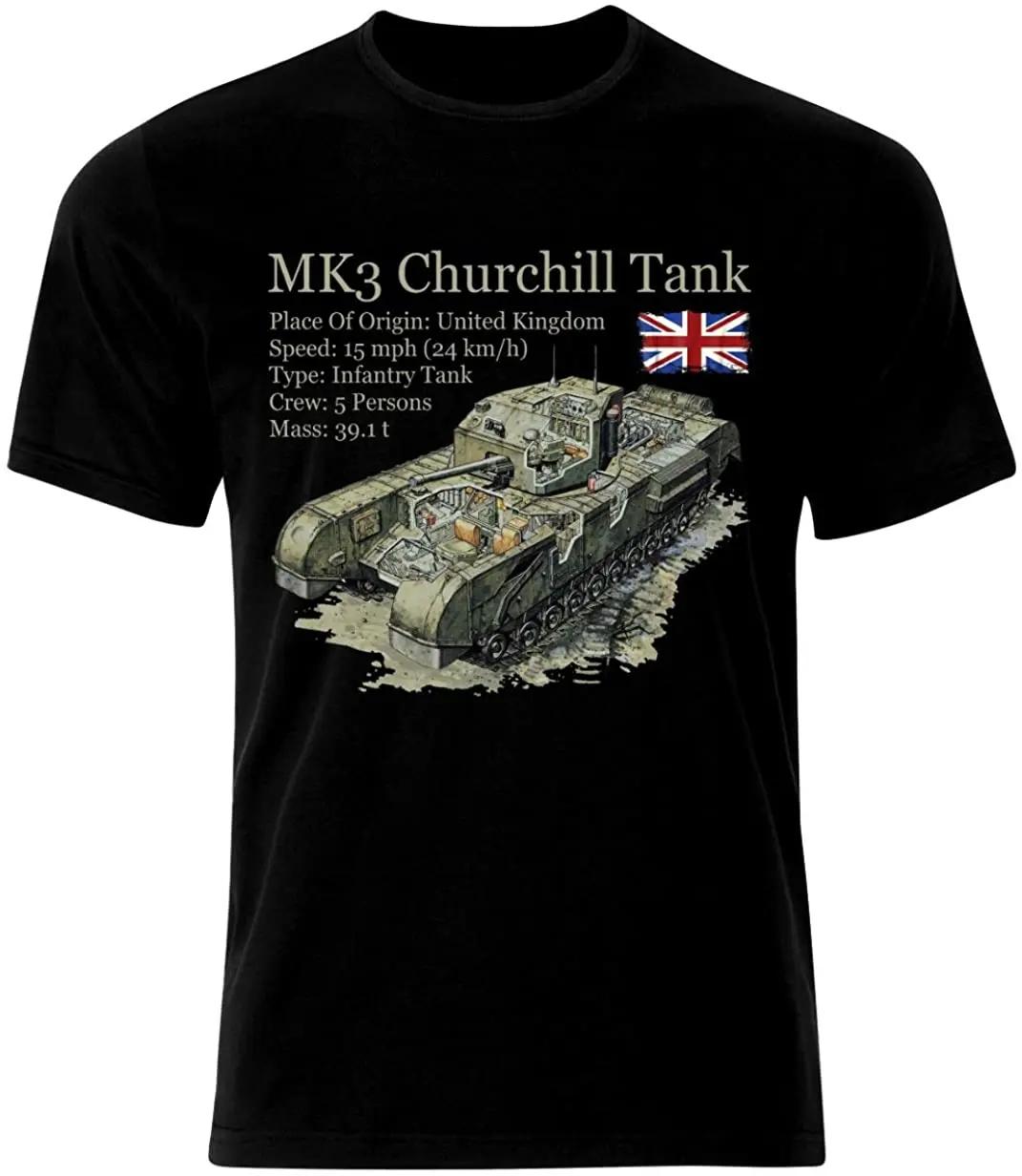 

British MK 3 Churchill Tank TShirt The Second World War Panzer Armure Cotton ONeck Short Sleeve Mens T Shirt New Size S3XL 4XL