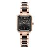 Jyullieoseu Ja-1273 Women'S Square Ceramic Metal Wristwatch