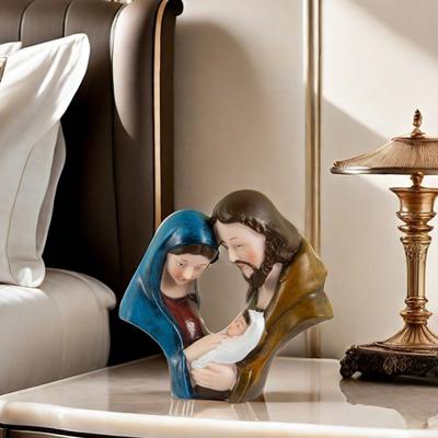 Holy Family Figurine Nativity Advent Resin Statue Joseph Virgin Mary Jesus Birth of Jesus Sculpture