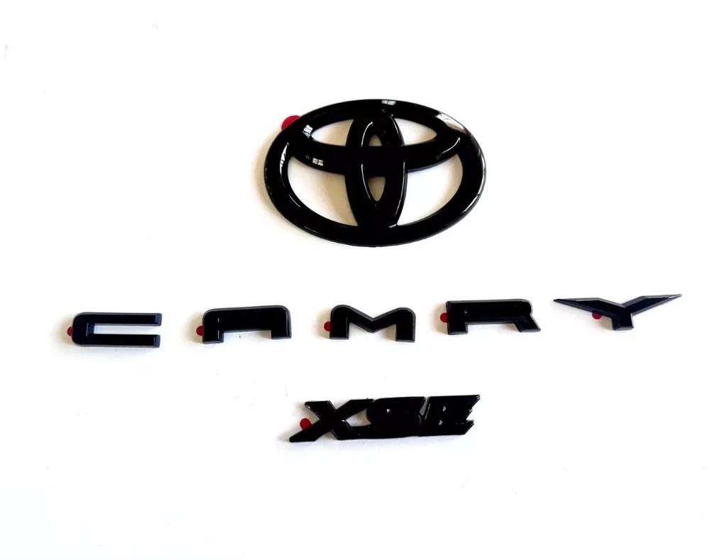 CKMY4 ABS Car Logo Black Covering Cover Badge Kit Is Suitable for Toyota 2018-2024 Camry XLE SE LE Car Accesorios PT948-03191-02