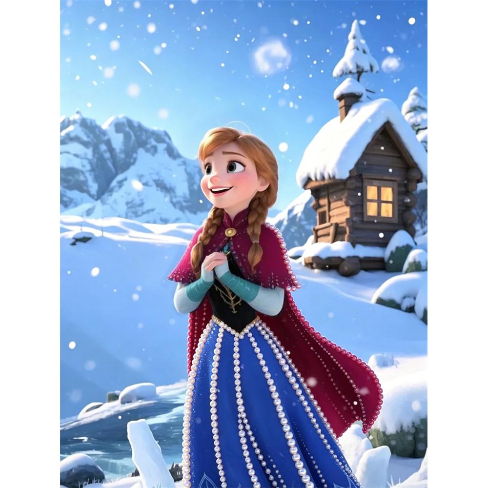 Disney DIY Pearl Art Frozen Themed Creative Pearl Painting | Decorative Wall Art Creative Ornament Gift for Friends Desktop Decor 30x40