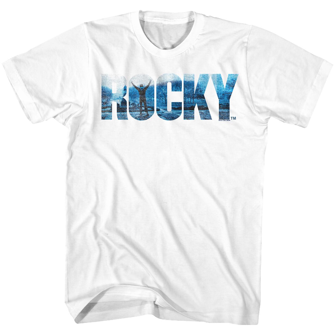 Rocky Movie Logo Double Exposure Rocky Philadelphia Museum Steps Men T Shirt S