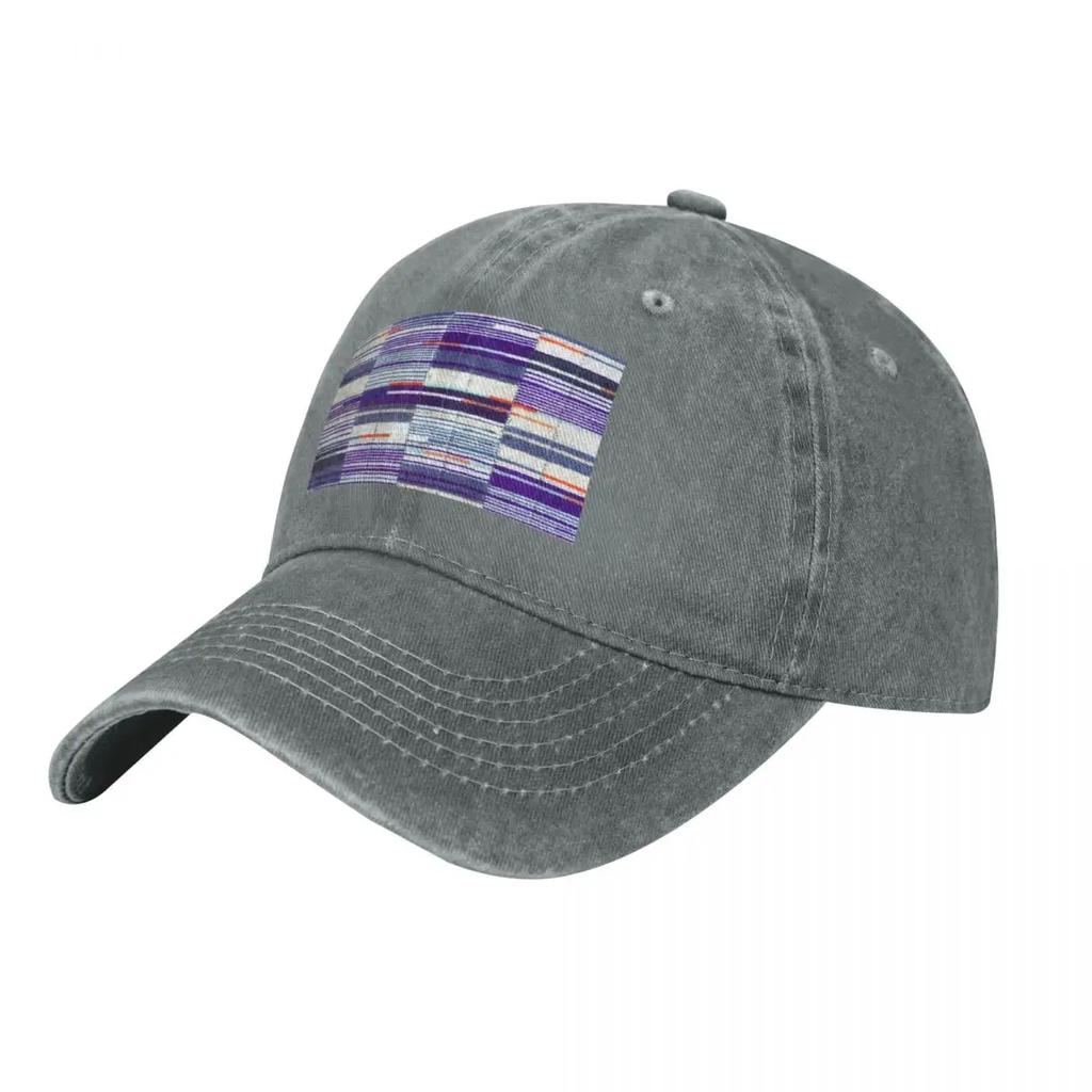 Elizabeth Line Underground Moquette Seat Cover Baseball Caps Washed Denim Hats Casquette Streetwear Baseball Cowboy Hat