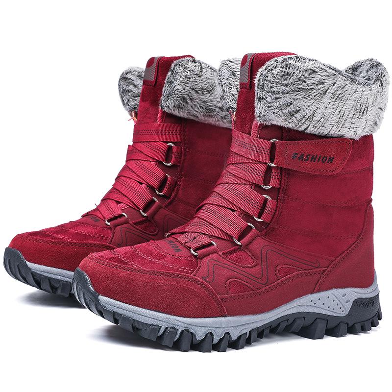 Plus Size Women's High-Top Snow Boots – Autumn/Winter Bestseller, Velvet Lined and Warm.