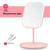 Led Vanity Mirror Intelligent Adjustable Monochrom/3color Light Vanity Mirror Desktop Fill Light Mirror One Touch Charging Model