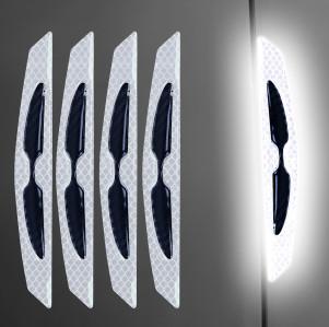 Car Door Anti-collision Strip, Carbon Fiber Reflective Sticker, Bumper Leaf Plate, Universal Body Warning Decorative Sticker
