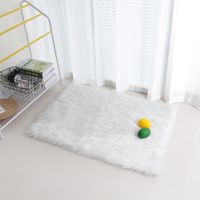 Rutschfeste Bodenmatte aus lockigem Wollplüsch für Schlafzimmer und Wohnzimmer