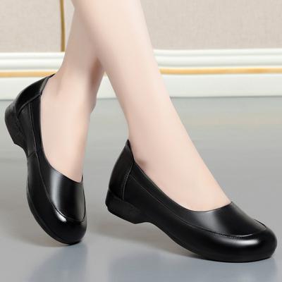 Genuine Leather Women's Shallow Mouth Single Shoes Women Pumps Large Size Low Heels Cozy Soft Soles Loafers Casual Shoes
