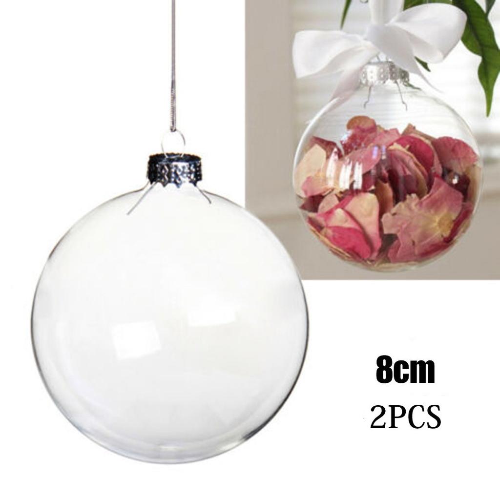 10cm Fillable Clear Plastic Christmas Baubles Perfect for DIY Ornaments