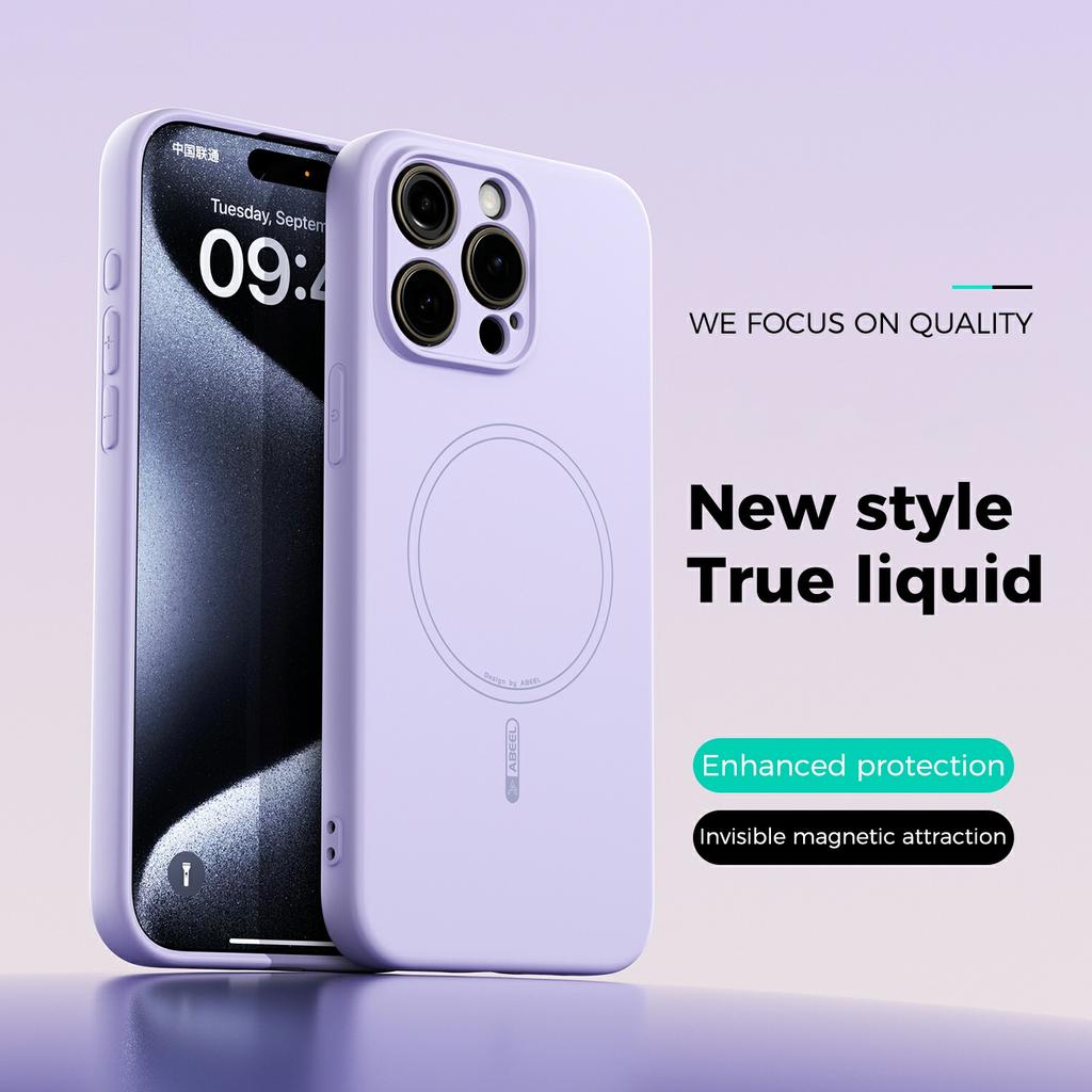 ABEEL For iPhone 13 Pro Case Compatible with MagSafe Skin Touch Liquid Silicone Phone Back Cover