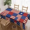 American Flag Patchwork Rectangle Tablecloth for Table Decor Holiday Waterproof Reusable Table Cloth for Table Indoor Outdoor
