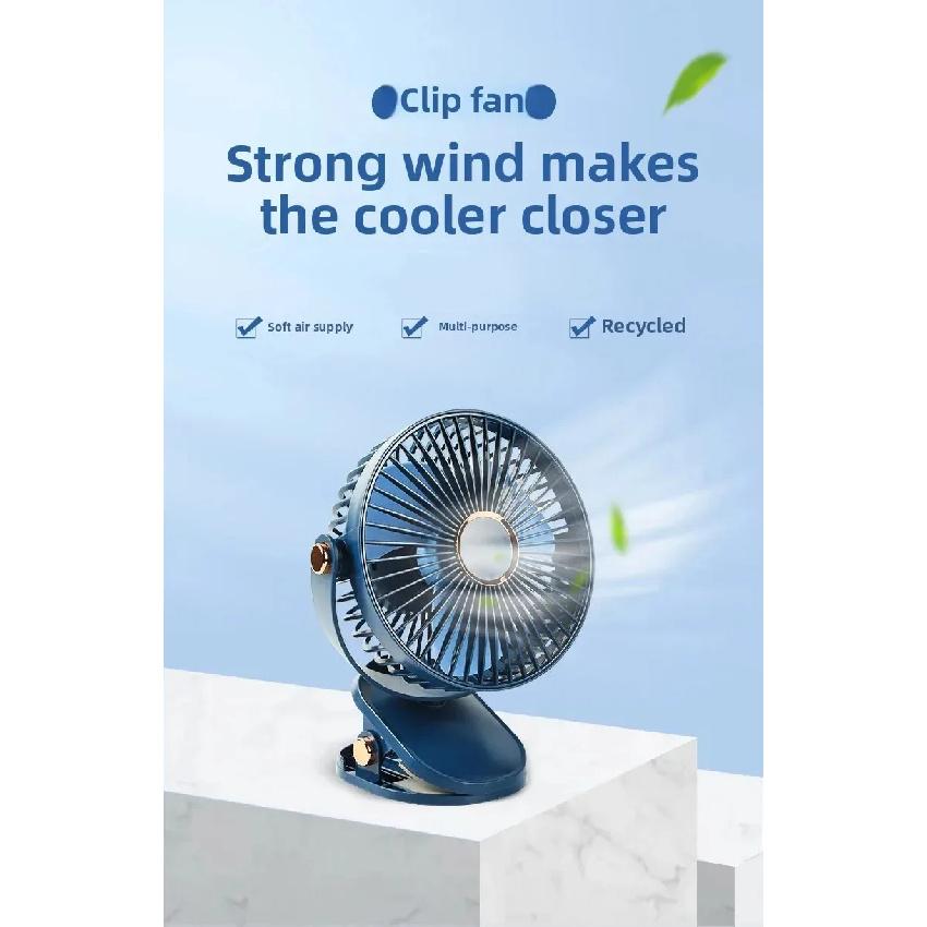 Night Light Fan Portable Mini Desktop Clip On Hanging TYPE-C Charging 18650 Battery Life Fan Cooling Fan Table Handheld Electric