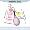 Tennis Racket Ball Keychain Chain Pendant for