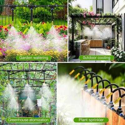 Micro Irrigation Sprinkler Parts Misting Nozzle 360° Bendable Brass Spray Head for Irrigation Patio Greenhouse Humidification