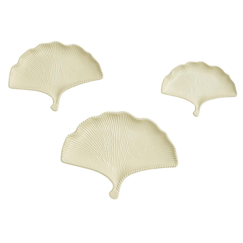 3 Pieces Ginkgo Leaf Dessert Plate Party Display Plate Rustic Decorative Tableware Luxury Decorative Snack Dish for Fall Harvest