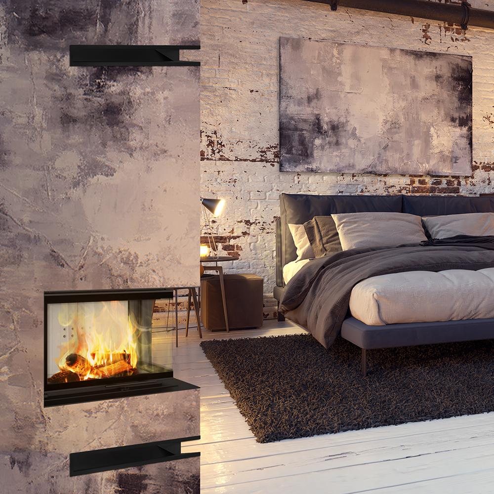 Steel Fireplace KRATKI LUCY Right 14 kW Ø 200