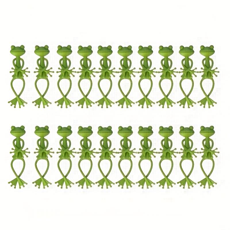 

20 Pcs Cute Frog Plant Supports Green PP Plant Stands Stable Anti-Tip for Small Potted Plants Succulents Indoor Desktop Garden 20pcs