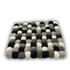 Felt Ball Square Placemat Multi Grey 20cm