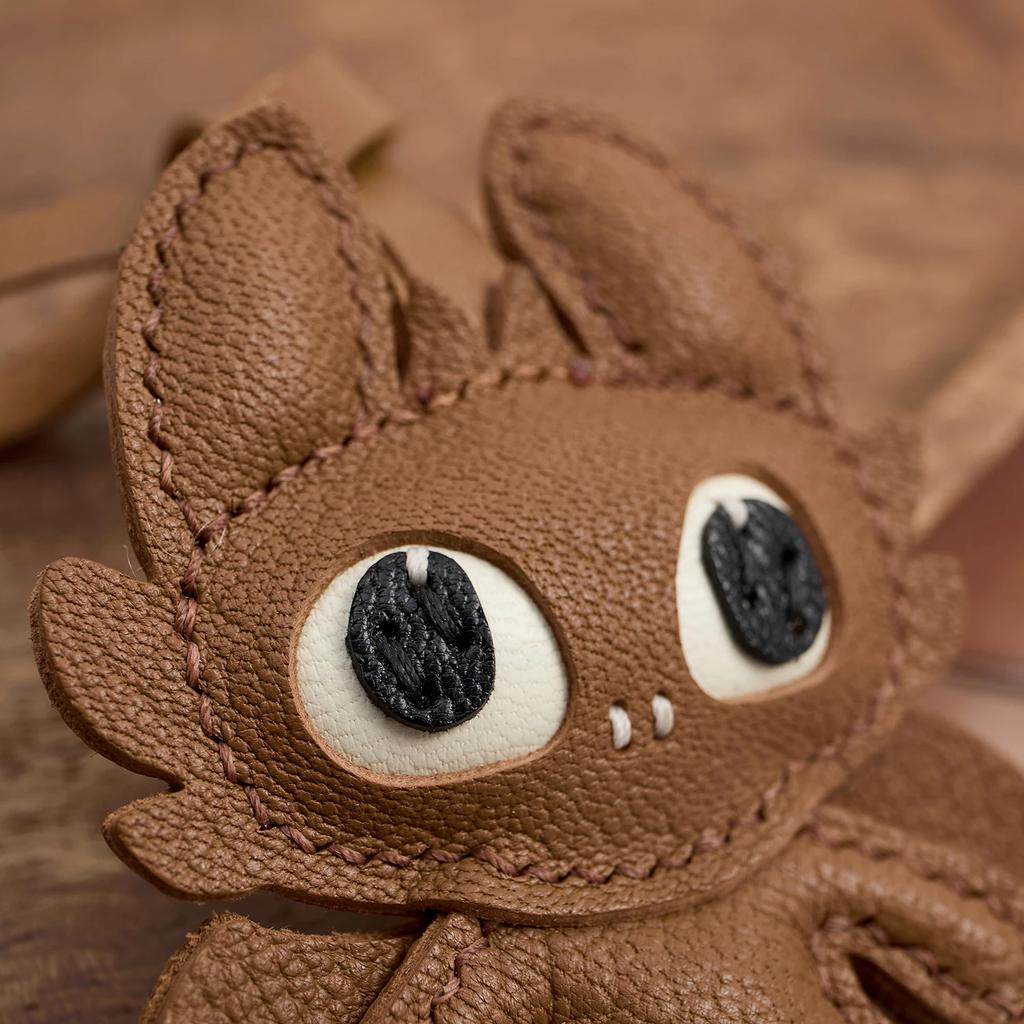 Sheepskin Handmade Leather Cute Dragon Bag Charm KeyChain Gift Cute Decoration Suitable For Bags Exquisite Charm Bag Accessories