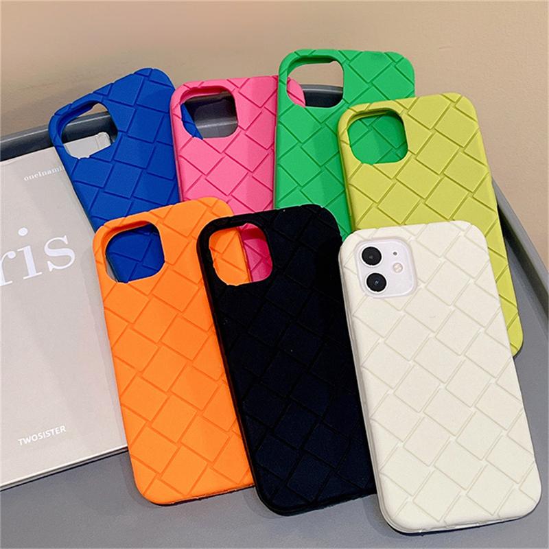 Korea Cute Braided Texture Silicone Phone Case For Iphone 14 13 12 11 Pro Max X Xr 7 8 Plus Se Plain Shockproof Soft Cover Funda