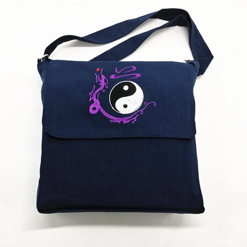 

Wudang Taoist 3D Canvas Crossbody Bag - Semicircular Travel Backpack for Men & Women