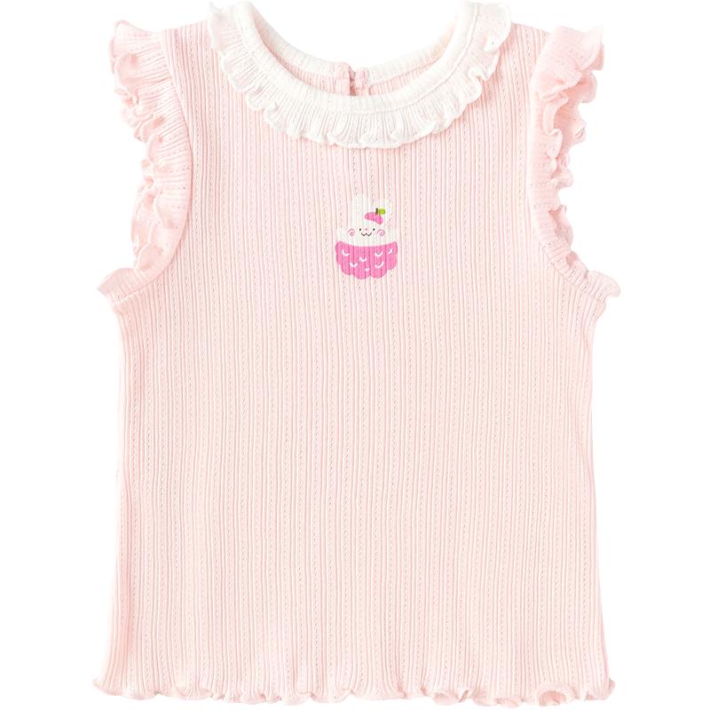 Balabala Baby Girl Ribbed Print Vest