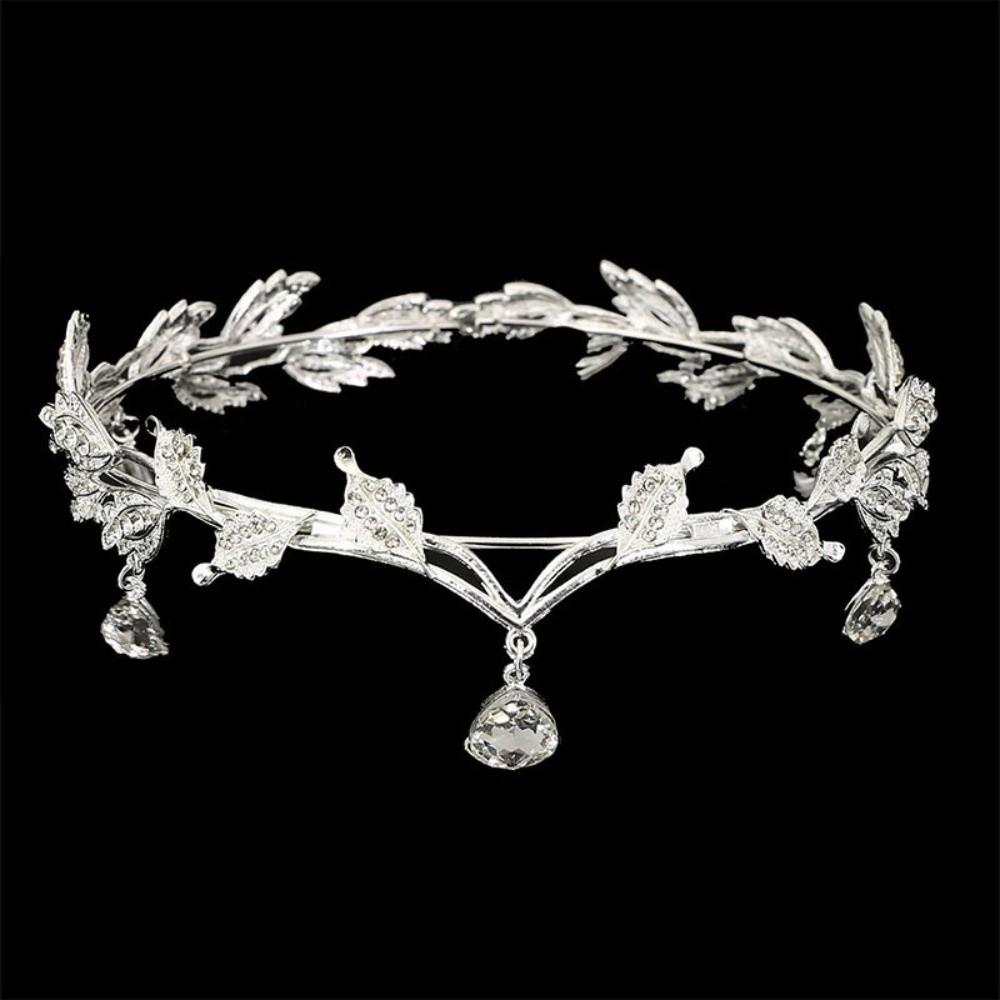 Leaves Shape Eyebrows Drop Headband Rhinestone Bride Tiara Elegant Forehead Ornaments  Cosplay