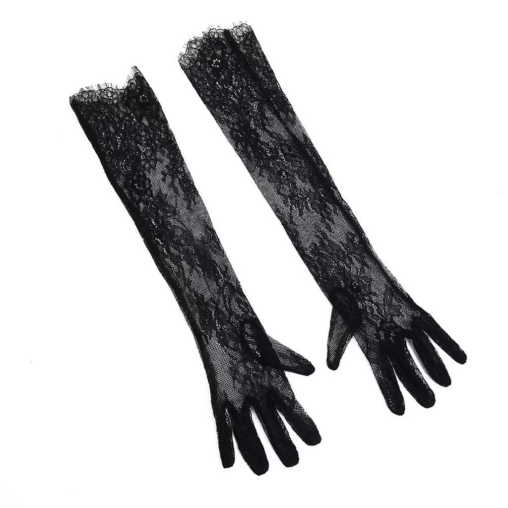 2pcs Graceful Lace Gloves Bridal Glove Women Wedding Mittens Teas Party Glove for Parties Weddings