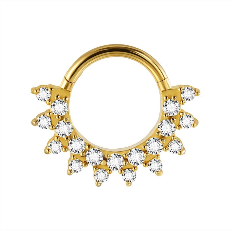Fashionable Crystal Nose Piercing Ring Jewelry Stainless Steel Accessory for Ear Cartilage Music Festival Accessories