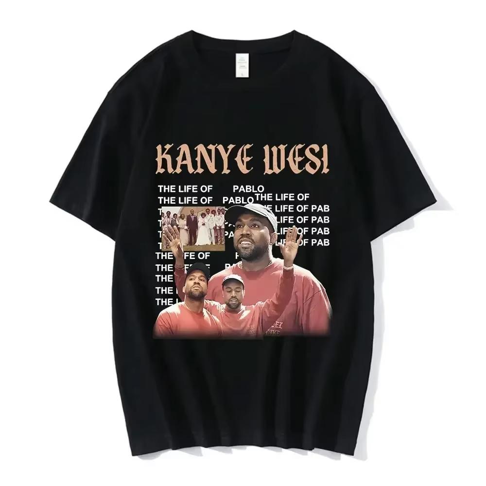

Funny Unisex Kanye West Meme Fun T-shirt Retro Hip-hop Rap Style Short-sleeved Street Y2k Clothing Luxury Outdoor Sports Brand S