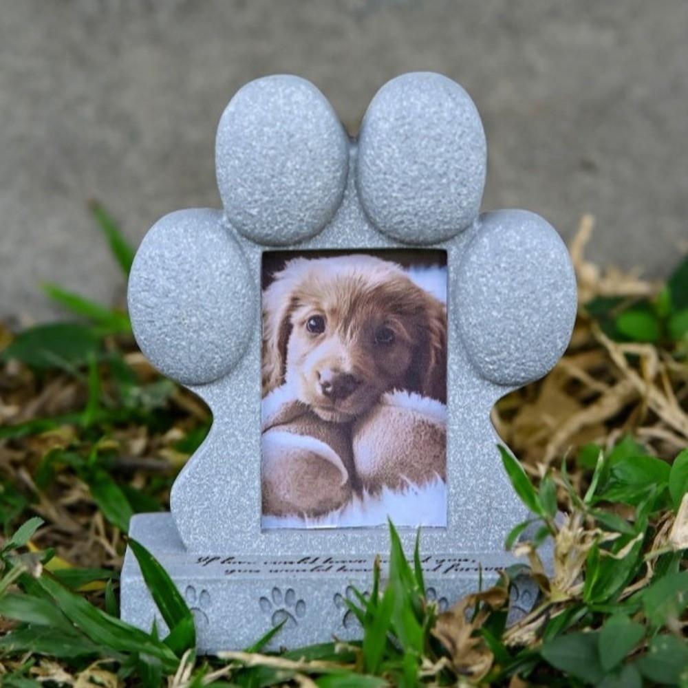 Fotorahmen Haustier Grabstein Harz Hund Opfergrabstein Tier Grab Gedenkstein Gedenkgeschenk