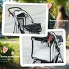 Folding Dog Stroller with Rain Cover, Swivel Wheels and Brakes, Grey