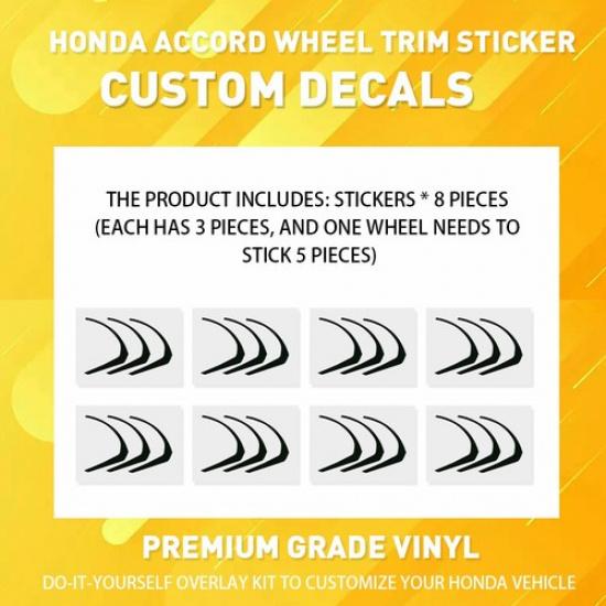 For 2018- Honda Accord Gloss Sports Black Wheel Chrome Delete Vinyl Sticker
