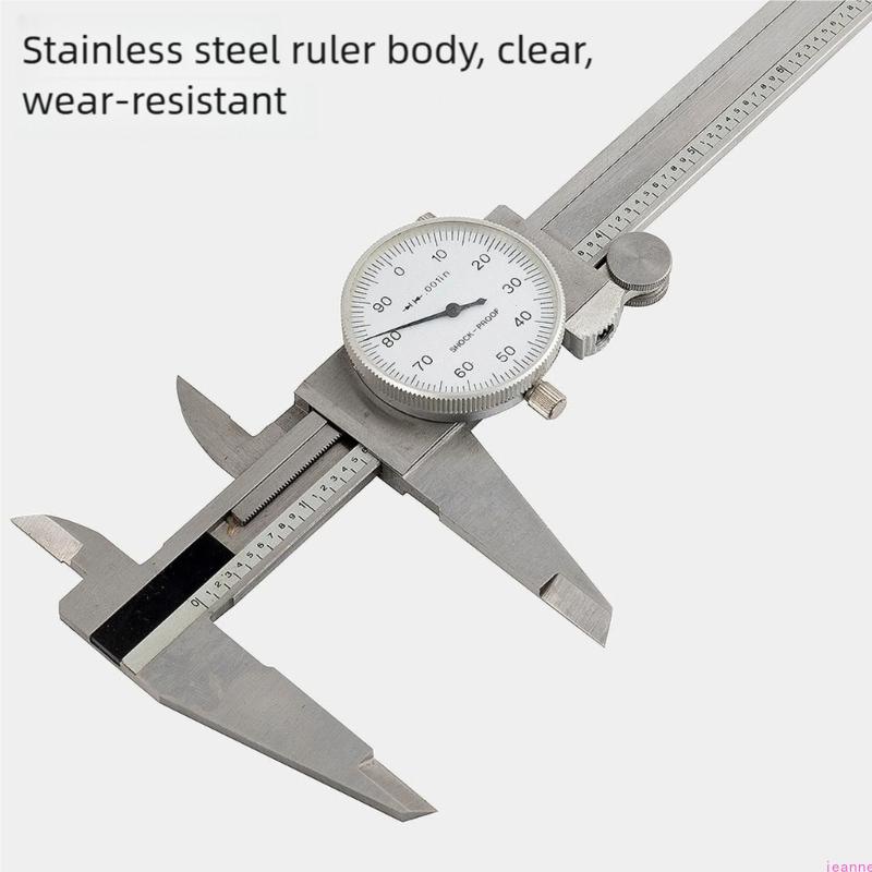 Industrial 8Inch Stainless Steel Dials Caliper Vernier Caliper Featuring Black Markings For Improved Readability