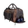 24 Inch Genuine Leather Duffel | Travel Overnight Weekend Leather Bag | Sports Gym Duffel for Men With Leather Toiletry Combo