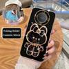 Luxury Plating Mirror Holder Case For Honor Magic 5 6 Magic5 Lite Silicone X9 X9a 5g X9b X7a 50 70 90 Pro Stand Cover Magic6lite
