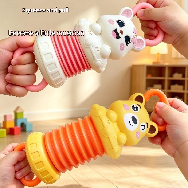 Cute Animal Baby Accordion Toy Soft Sound Easy Grip Handles For Infant Early Education Playtime