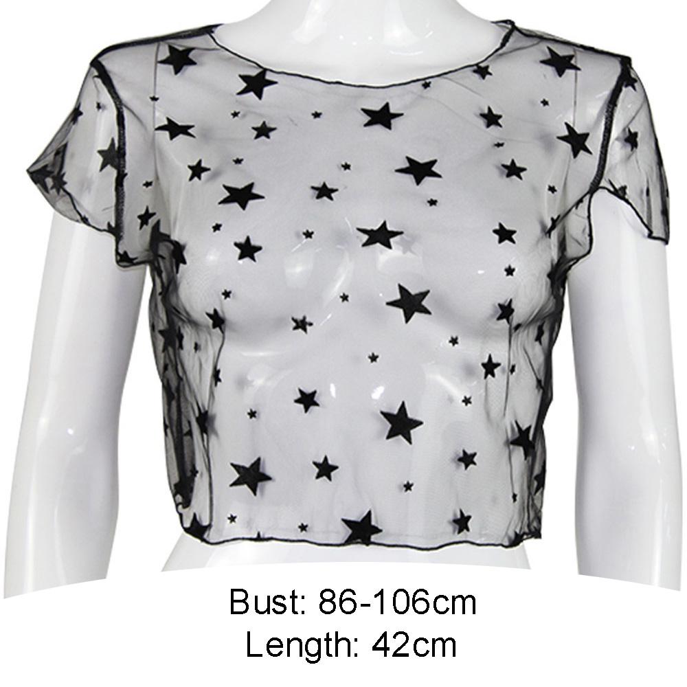 Buy Sheer Crop Tops See Through Mesh 