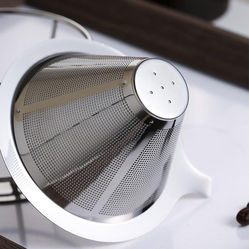 Stainless Steel Coffee Filtration 800 Mesh Coffee Dripper With Holder Coffees Drip Mesh Kitchen Coffee Strainer Coffee Accessories