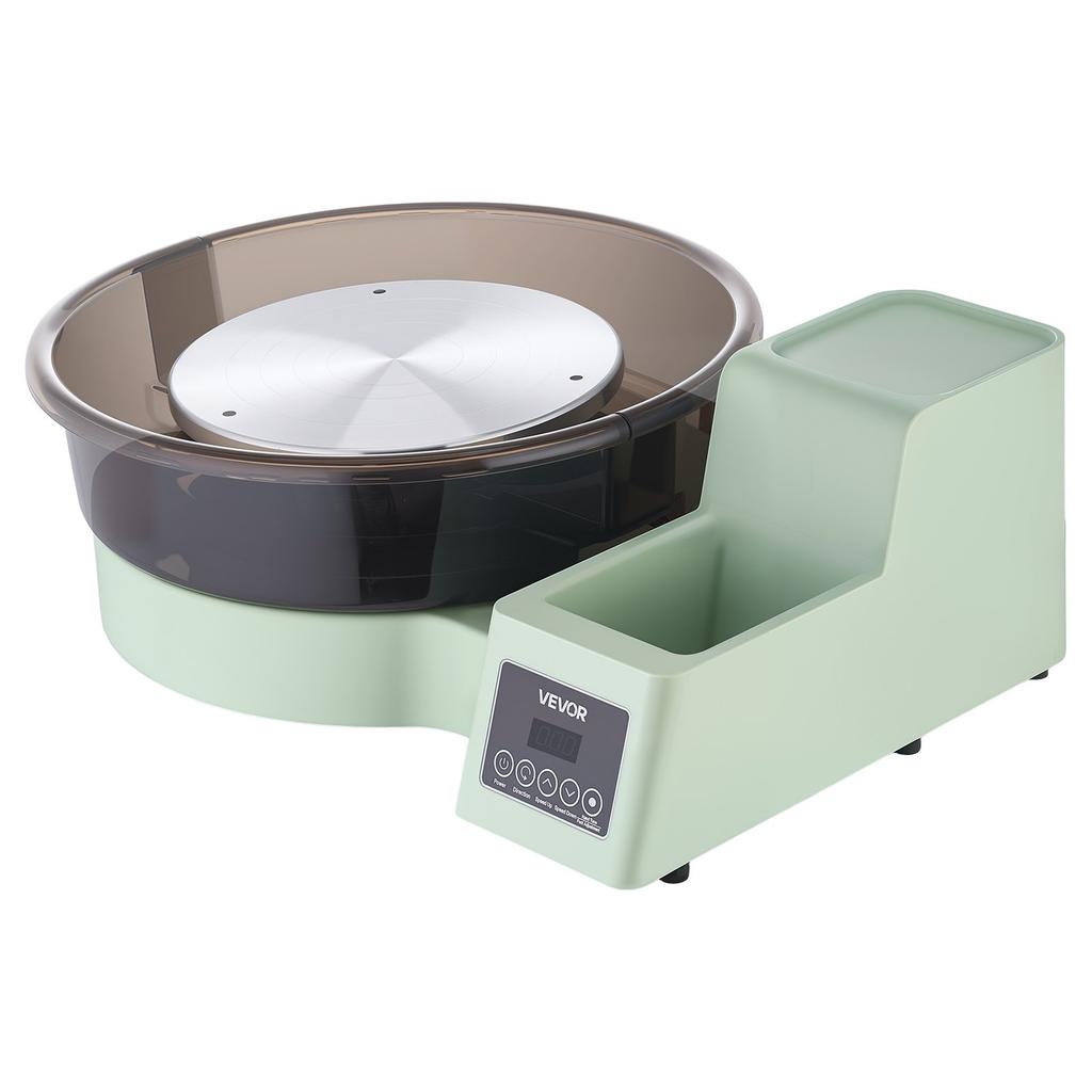 Tornio per Ceramica per Adulti, Piattaforme Girevoli da 36 e 28 cm, Tornio Elettrico da Tavolo da 450W con Pedale a Piede, Velocità Regolabile 30-300 RPM, Smontabile