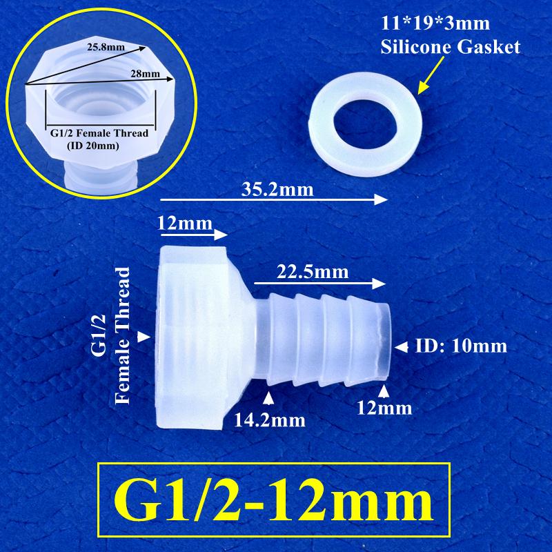 PP Direct Connector G1/2" 3/4" Female Thread To 4~25mm Barb Joint Micro Irrigation Garden Water Pagoda Hose Joint Aquarium Tank Fittings
