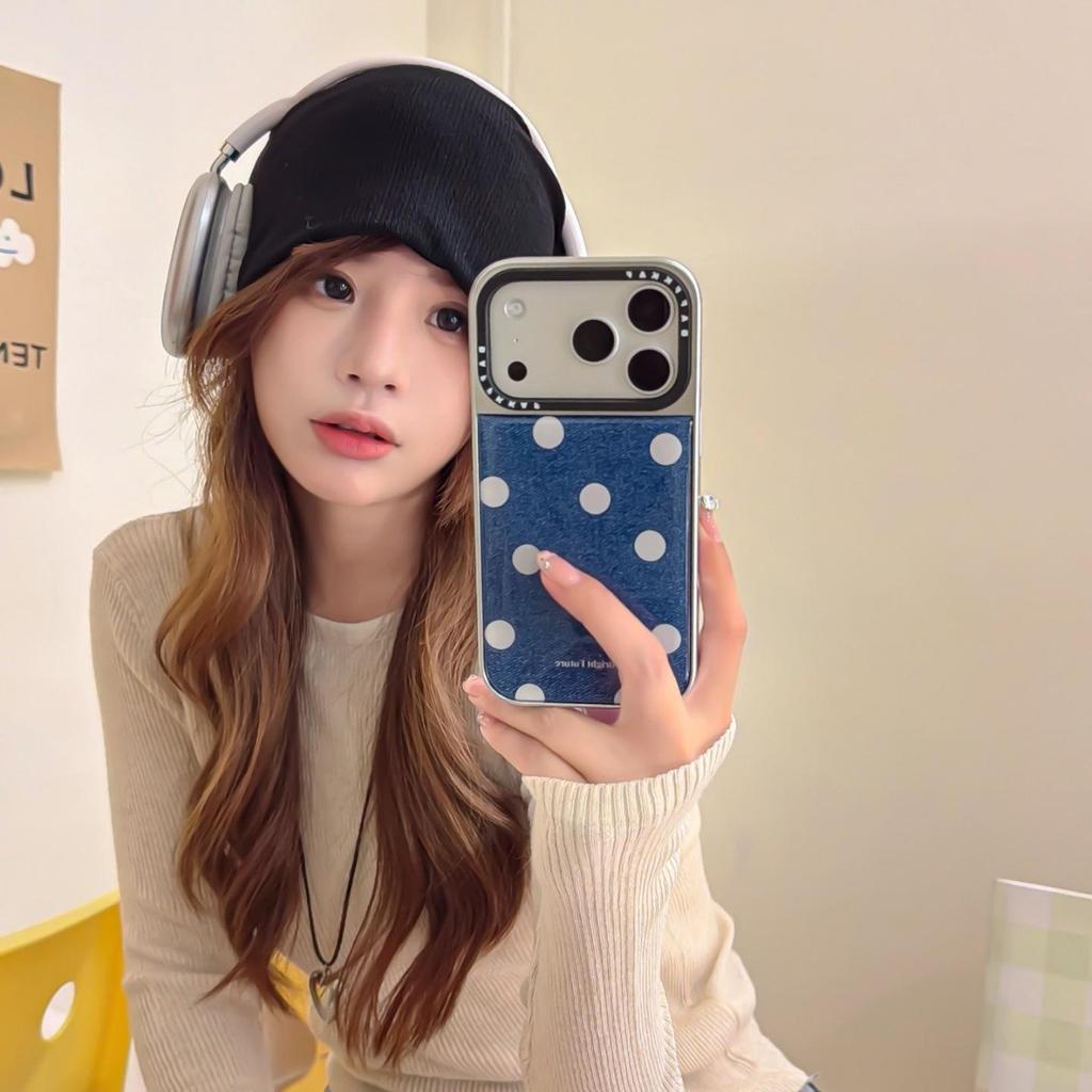 Denim Heart Flower Protective Case for iPhone 13-17 Pro/Pro Max