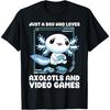 Just A Boy Who Loves Axolotls And Video Games Gamesolotl T-Shirt