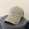 Hole Embroidered Baseball Cap Korean Trendy Brand Female Versatile Street Face Small Cap Pure Cotton Soft Top Sun Hat