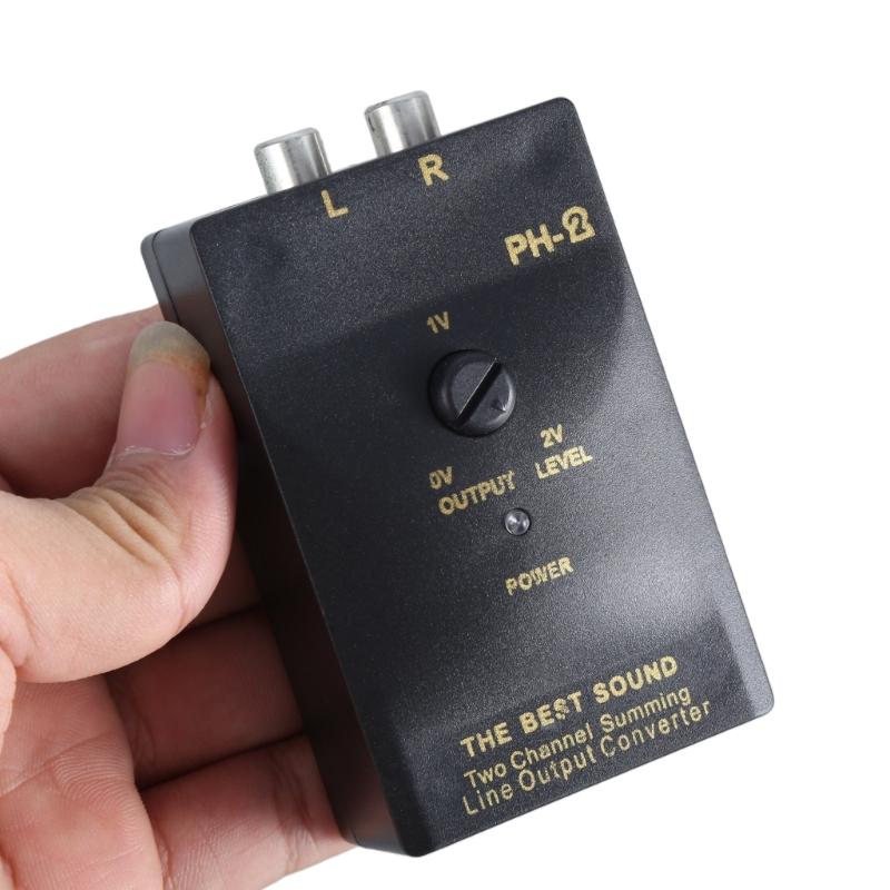 Car Stereo High to Low Level Converter,Auto Car RCAs High to Low 2-Channel Line Output Adapter with Wire