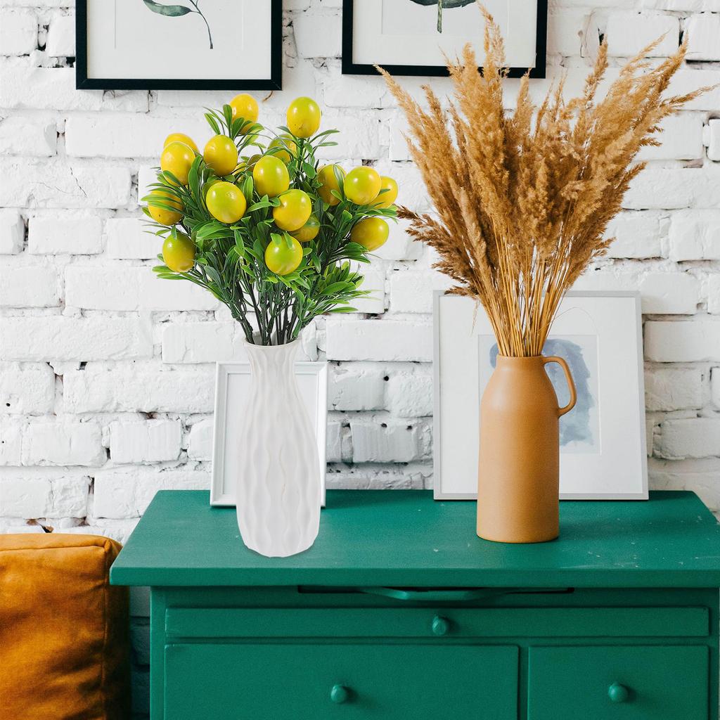 2pcs Artificial Lemon Branches Yellow Plastic Simulated Fruits Decoration Home Floral PicksLemon BranchFlower BouquetFruit